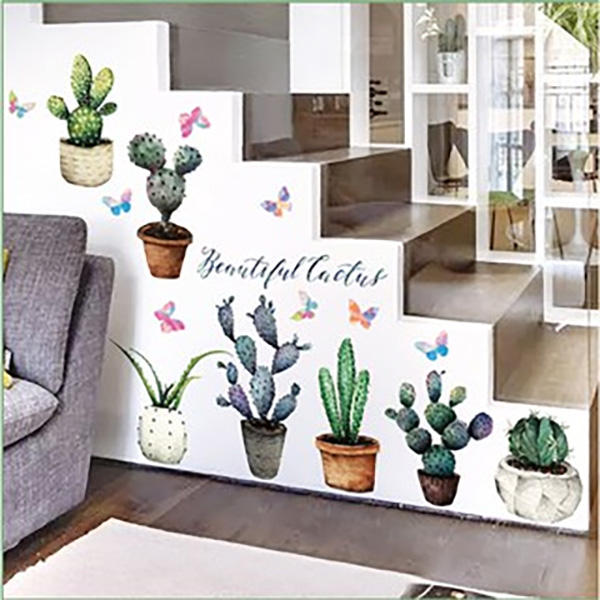 Decal Trang Trí Nhiều Chậu Xương Rồng 2