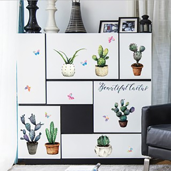 Decal Trang Trí Nhiều Chậu Xương Rồng 2