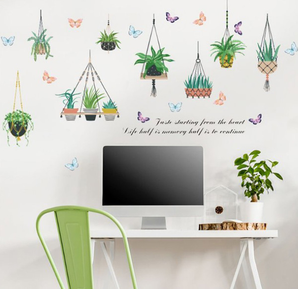 Decal Trang Trí Nhiều Dây Treo Chậu Kiểng