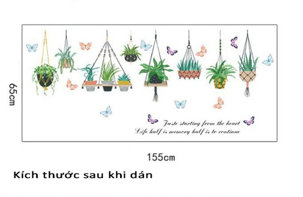 Decal Trang Trí Nhiều Dây Treo Chậu Kiểng