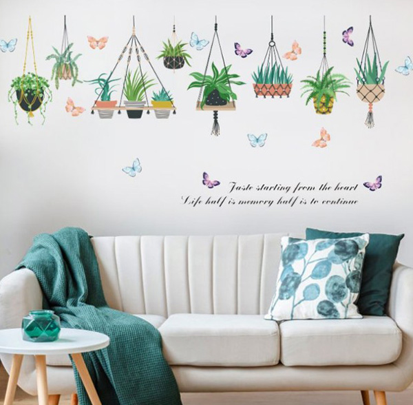 Decal Trang Trí Nhiều Dây Treo Chậu Kiểng