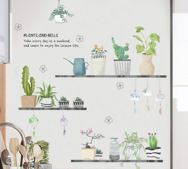 Decal Trang Trí Những Chậu Cây