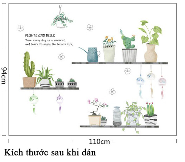 Decal Trang Trí Những Chậu Cây