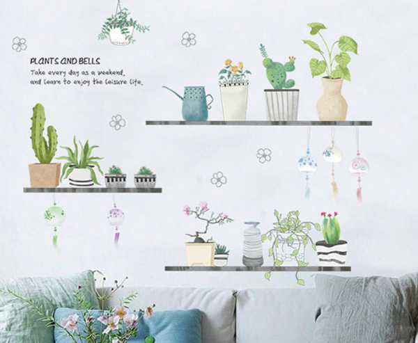 Decal Trang Trí Những Chậu Cây