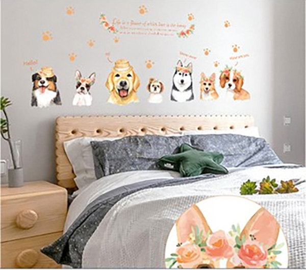 Decal Trang Trí Những Chú Chó Lông Xù
