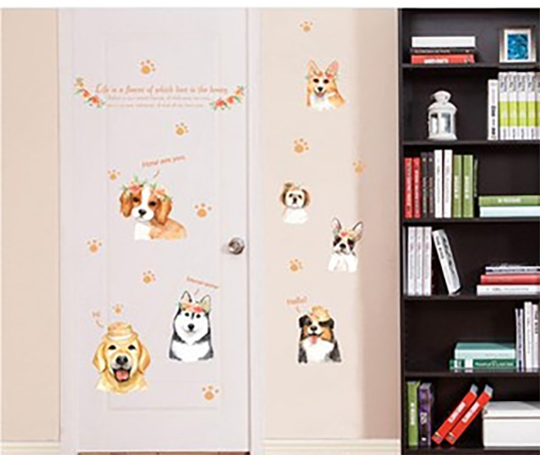 Decal Trang Trí Những Chú Chó Lông Xù