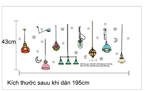 Decal Trang Trí Những Dây Đèn Sắc Màu