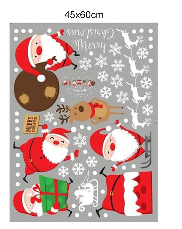 Decal Trang Trí Ông Già Noel Và Tuần Lộc Trắng