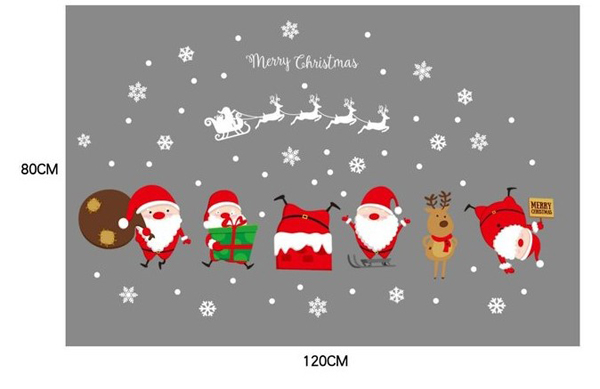 Decal Trang Trí Ông Già Noel Và Tuần Lộc Trắng