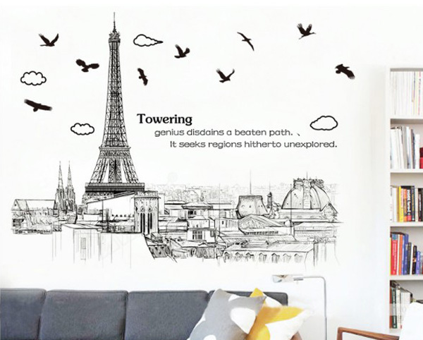 Decal Trang Trí Phong Cảnh Tháp Đen