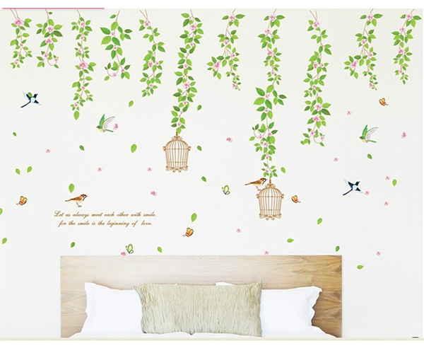 Decal Trang Trí Rèm Hoa Xinh