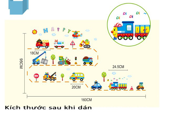 Decal Trang Trí Thế Giới Xe Siêu Kute