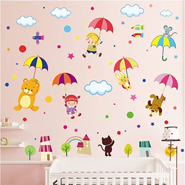 Decal Trang Trí Thú Chơi Dù Vui Nhộn