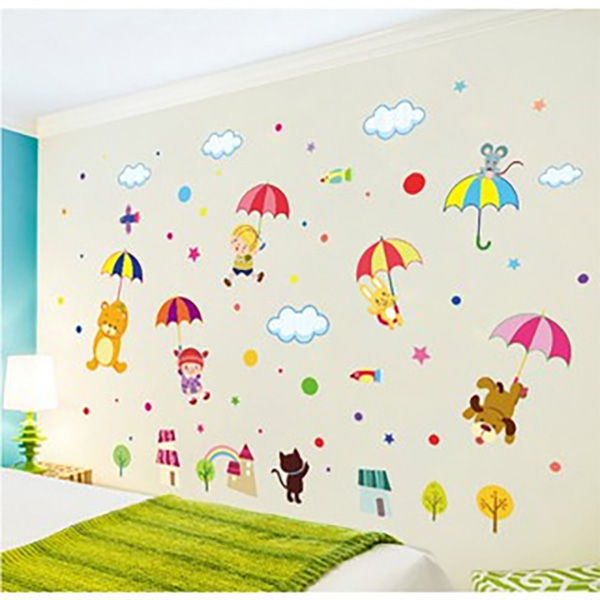 Decal Trang Trí Thú Chơi Dù Vui Nhộn