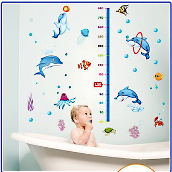  Decal Trang Trí Thước Đo Cá Heo Xanh