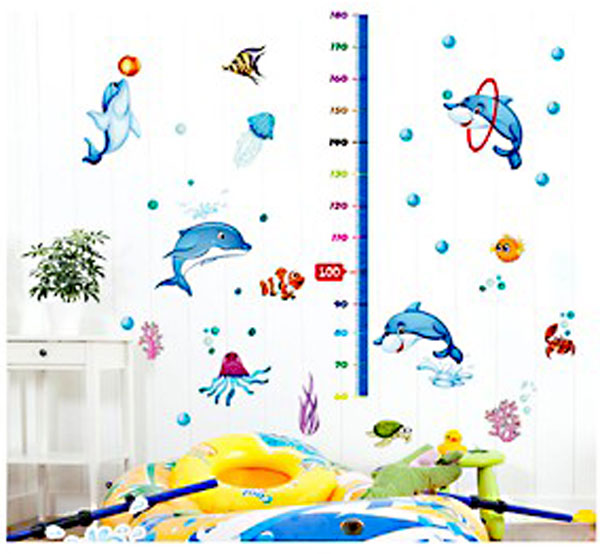  Decal Trang Trí Thước Đo Cá Heo Xanh