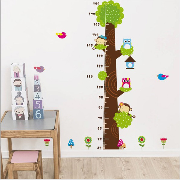  Decal Trang Trí Thước Đo Cây Xanh Và Cú Mèo