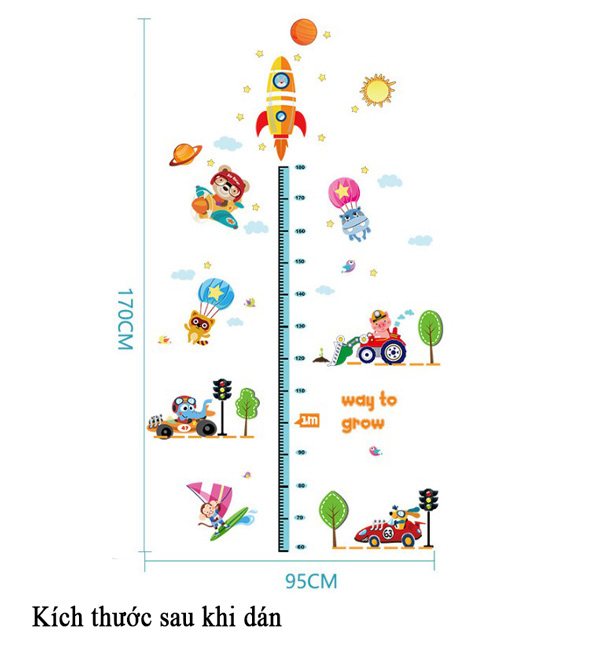 Decal Trang Trí Thước Đo Giao Thông Vui Nhộn