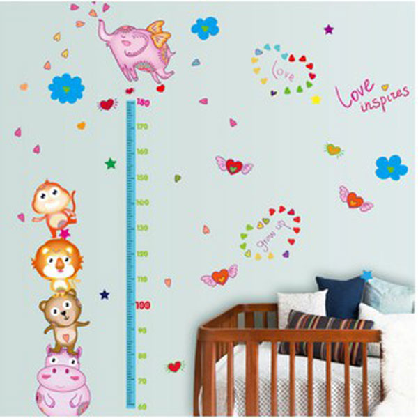 Decal Trang Trí Thước Đo Và Thú Đáng Yêu