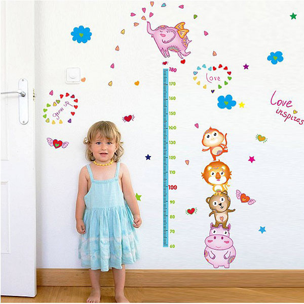 Decal Trang Trí Thước Đo Và Thú Đáng Yêu