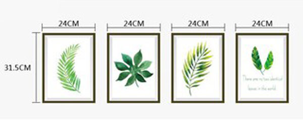 Decal Trang Trí Tường 4 Khung Cỏ Bắc Âu