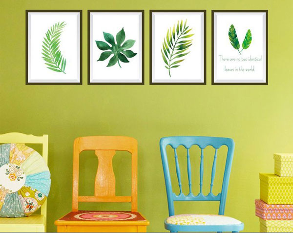 Decal Trang Trí Tường 4 Khung Cỏ Bắc Âu