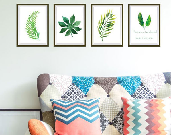 Decal Trang Trí Tường 4 Khung Cỏ Bắc Âu
