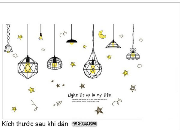 Decal Trang Trí Tường Bóng Đèn Hiện Đại