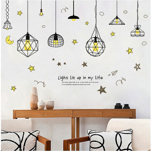 Decal Trang Trí Tường Bóng Đèn Hiện Đại