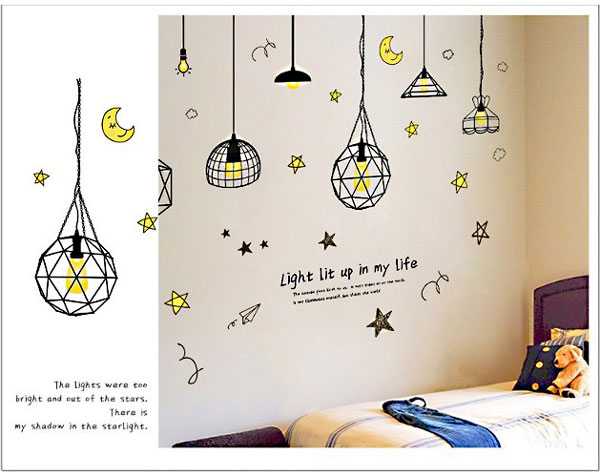 Decal Trang Trí Tường Bóng Đèn Hiện Đại