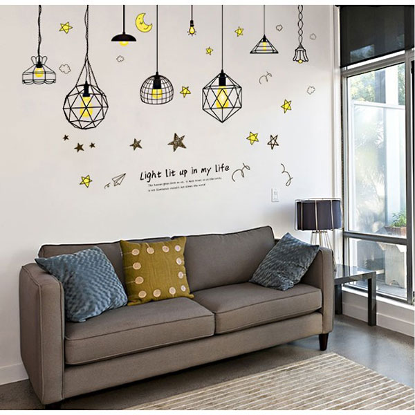 Decal Trang Trí Tường Bóng Đèn Hiện Đại