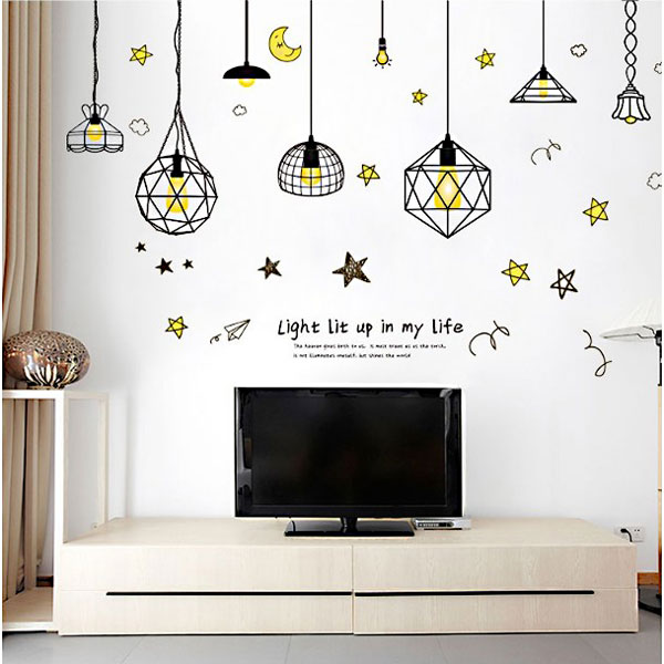 Decal Trang Trí Tường Bóng Đèn Hiện Đại