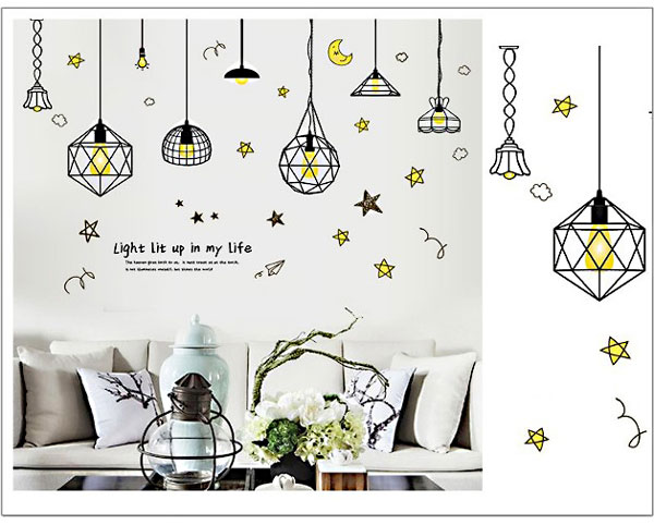 Decal Trang Trí Tường Bóng Đèn Hiện Đại