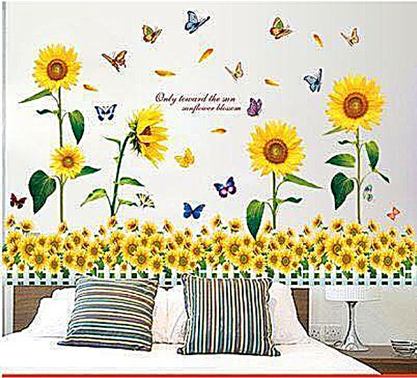 Decal Trang Trí Vườn Hoa Hướng Dương