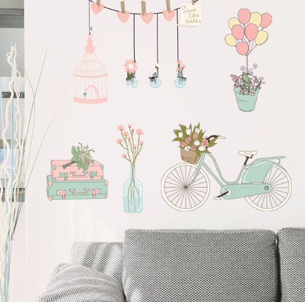 Decal Trang Trí Xe Đạp Và Những Chậu Hoa