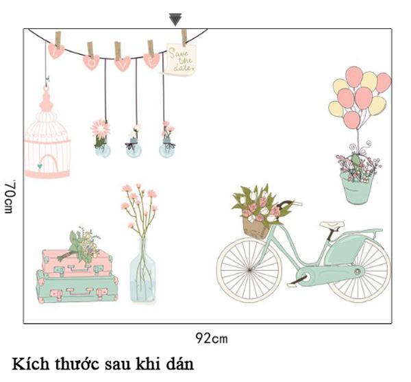 Decal Trang Trí Xe Đạp Và Những Chậu Hoa