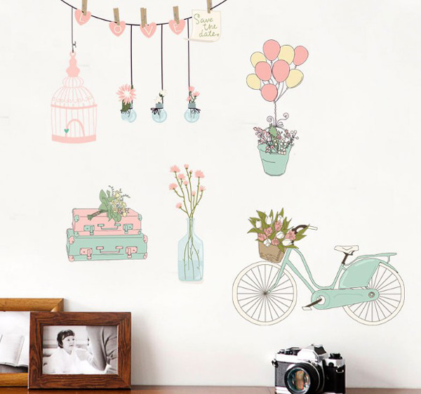 Decal Trang Trí Xe Đạp Và Những Chậu Hoa