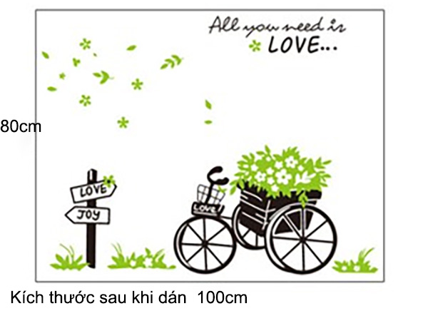 Decal Trang Trí Xe Đạp Xanh