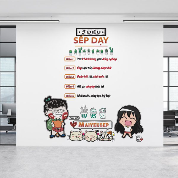 Decal Văn Phòng 5 Điều Sếp Dạy