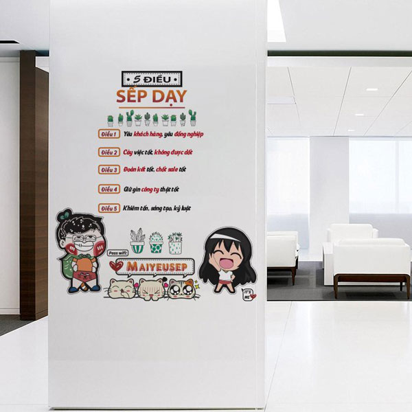 Decal Văn Phòng 5 Điều Sếp Dạy