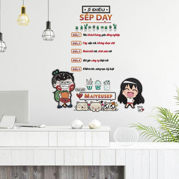 Decal Văn Phòng 5 Điều Sếp Dạy