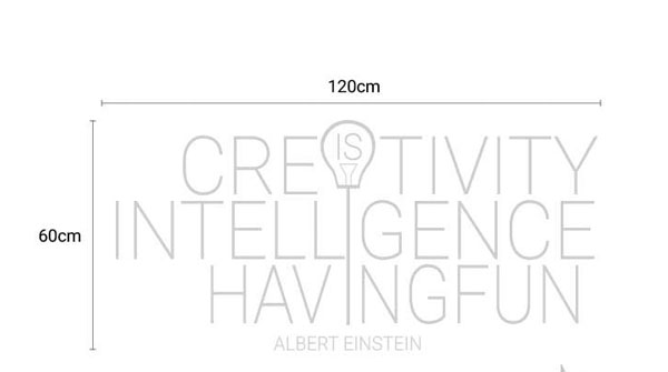 Decal Văn Phòng Creativity Is Intelligence Having Fun 1