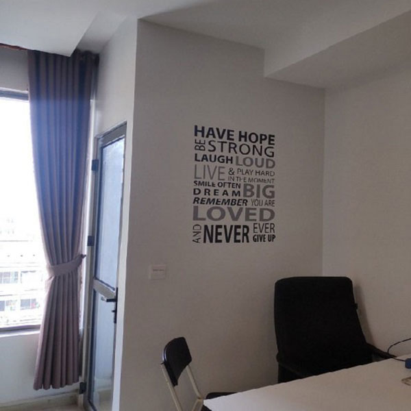 Decal Văn Phòng Never Ever Give Up