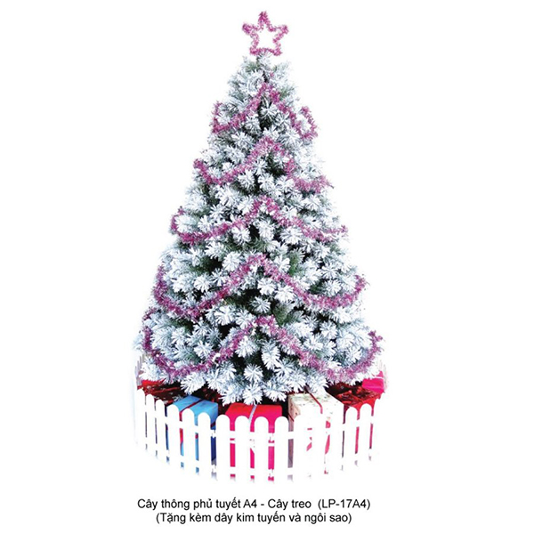 Cây Thông Noel Cước Đầu Vàng Gắn Trái Đỏ