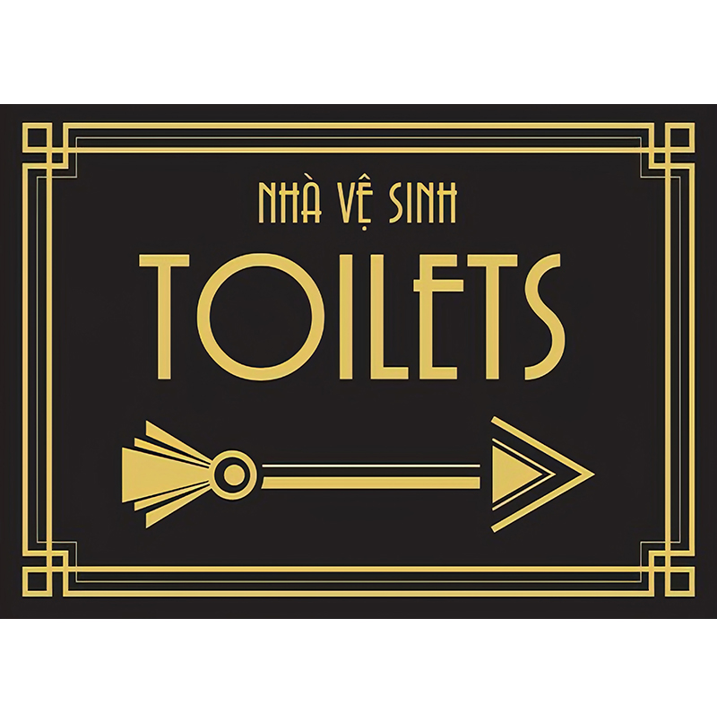 Biển Báo Dán Tường Chỉ Dẫn Nhà Vệ Sinh (21x30cm)