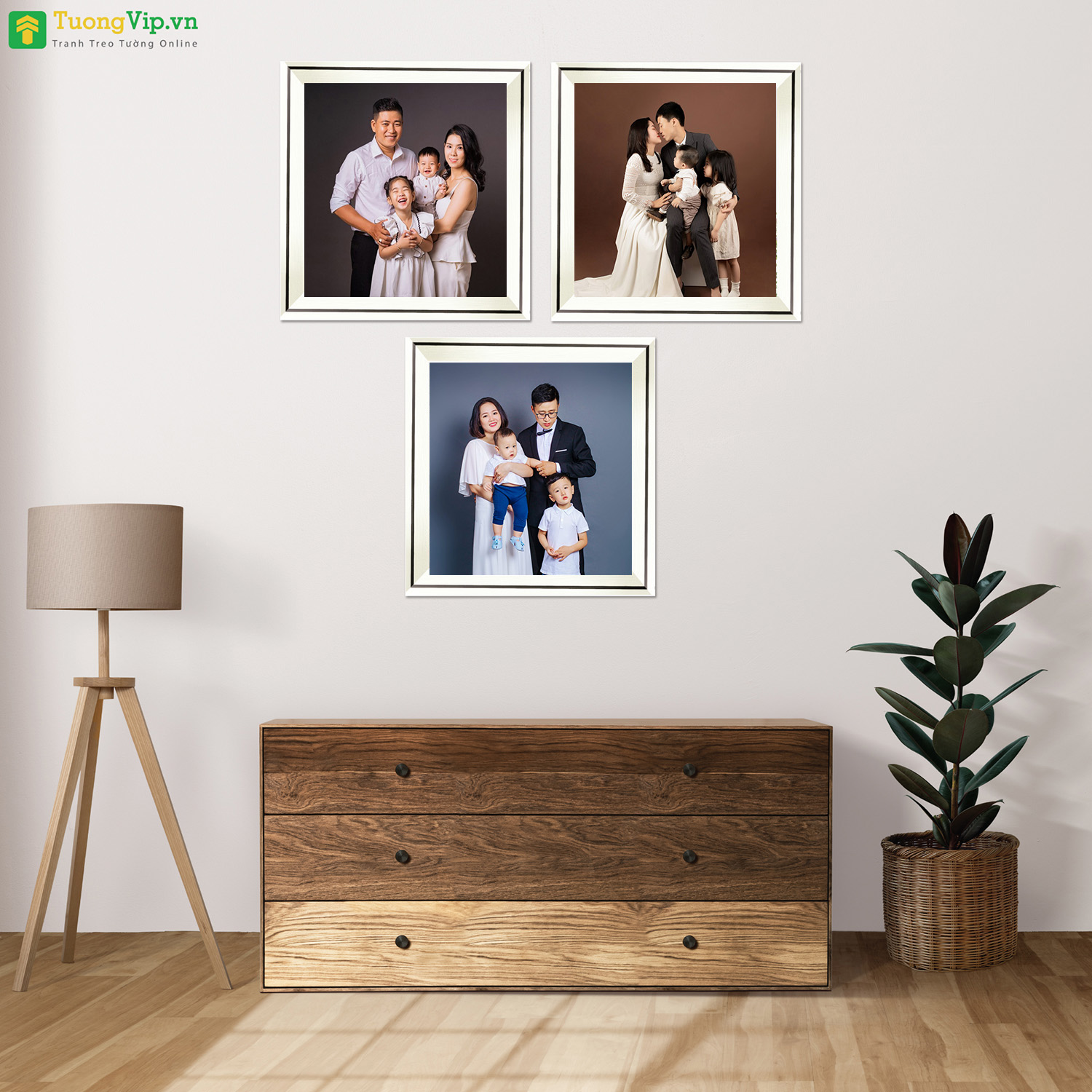 Khung Ảnh Dán Tường Siêu Nhẹ Viền Trắng Sọc Đen Hiện Đại - Lưu Giữ Kỉ Niệm Gia Đình