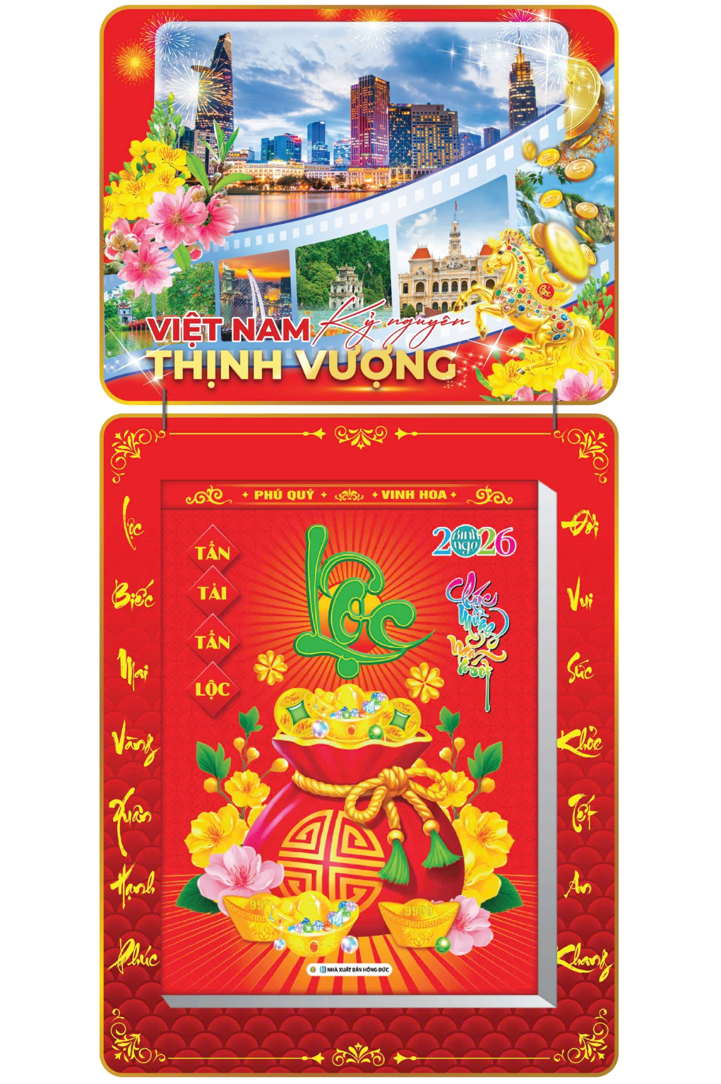 Lịch Bloc 2026 (30x40 cm) Siêu Cực Đại - Việt Nam Kỷ Nguyên Thịnh Vượng Trọn  Bộ Đầu Treo Laminate