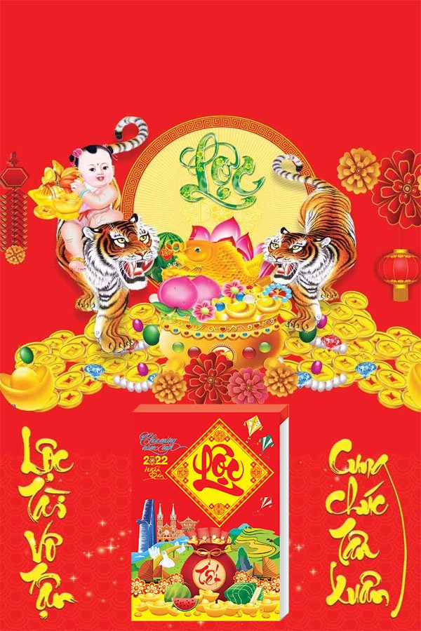 Lịch Gỗ Treo Tường Laminate 2022 (40X60 cm) - Song Hổ  3