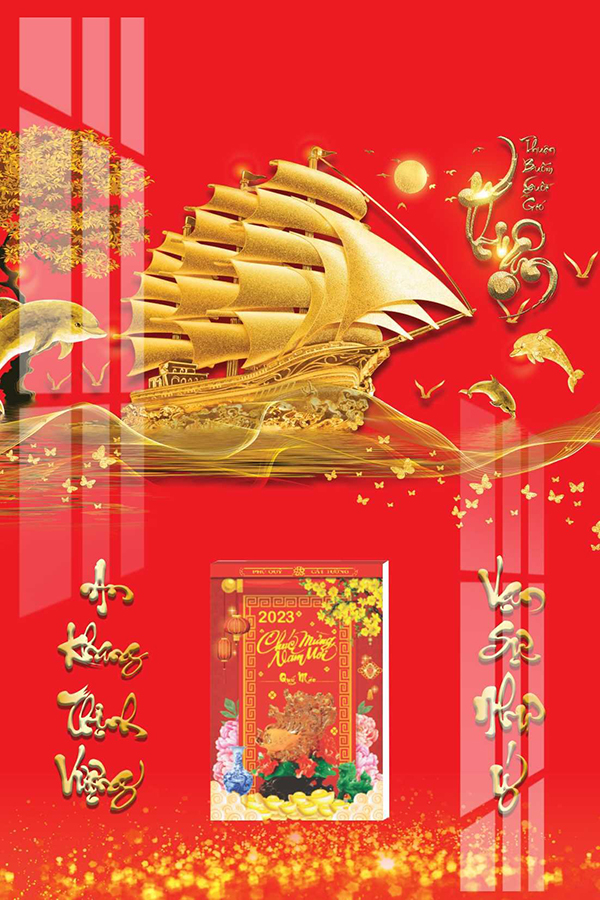 Lịch Gỗ Treo Tường Laminate 2023 (40 X 60 cm) - Thuận Buồm Xuôi Gió