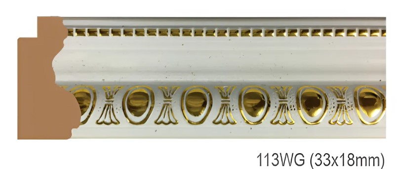 Phào - Nẹp Khung Tranh Hoa Văn Cổ Điển - 113WG (33x18mm)